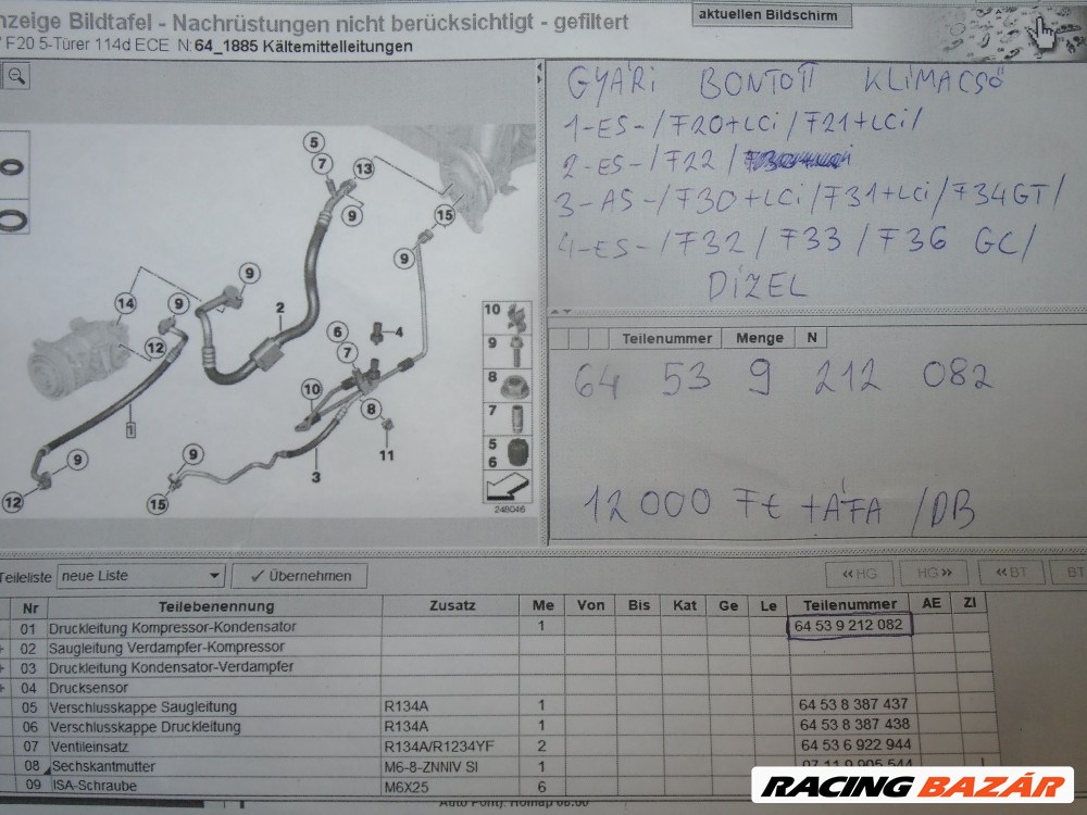 [GYÁRI BONTOTT] BMW - KLÍMACSŐ , DÍZELEKHEZ - 1-ES ; 2-ES ; 3-AS ; 4-ES / F20+LCI ; F21+LCI ; F22 ; F30+LCI  ; F31+LCI ; F34GT ; F32 ; F33 ; F36 GRANCOUPÉ  5. kép
